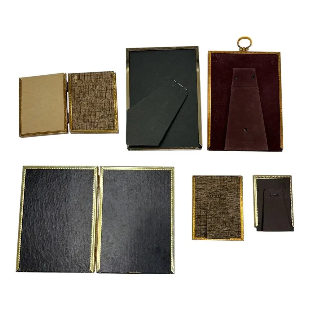 Vintage Brass 8 Assorted Sizes Picture Frames Bridal Wedding Decor